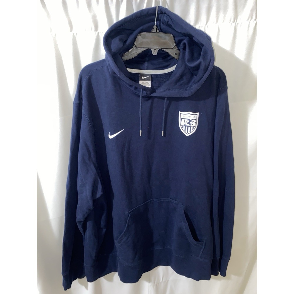 Nike USA Soccer National Team Hoodie Hooded Sweatshirt Blue Mens XXL